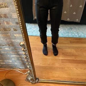Revive denim star bottom black glossy jeans